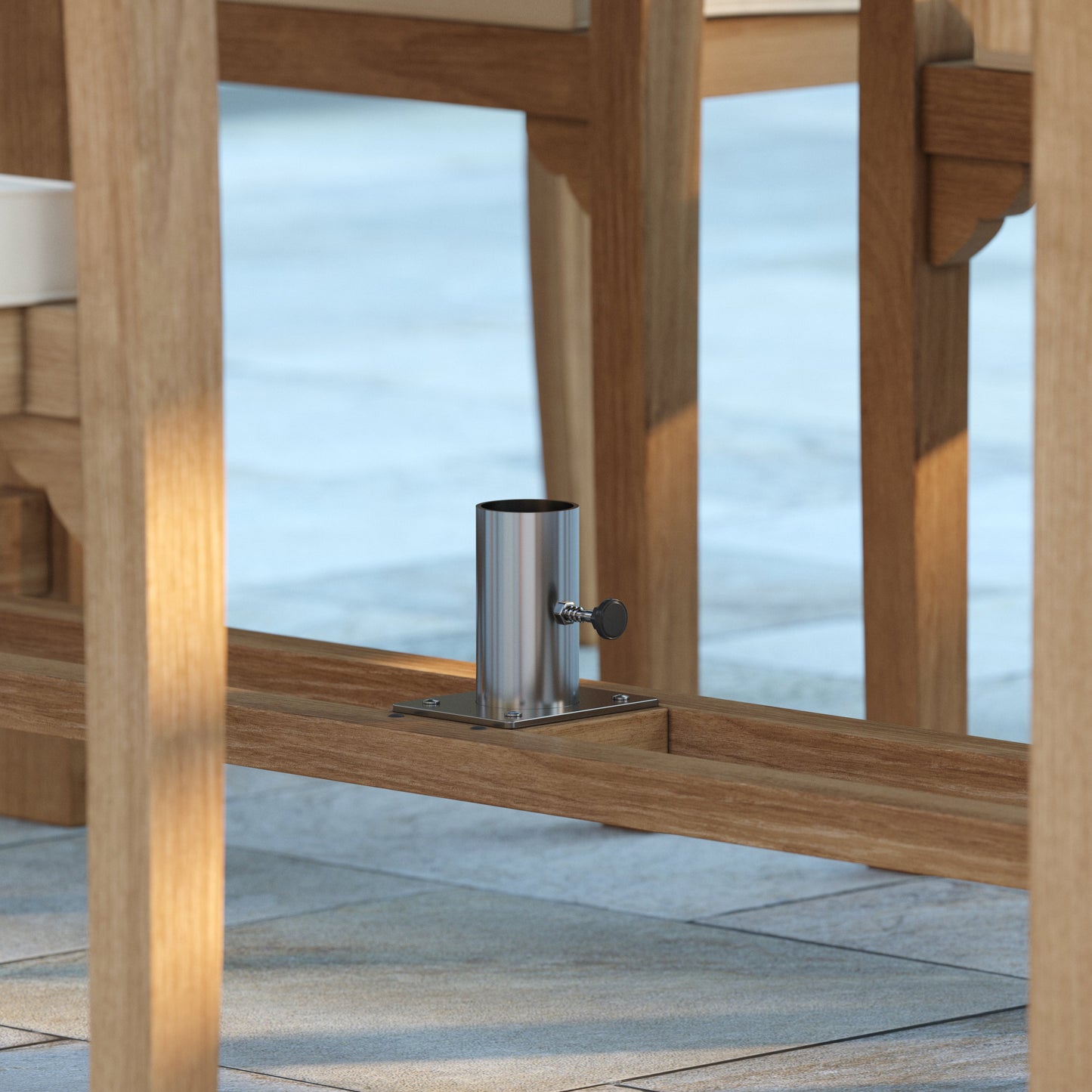 Giant Teak Set 2-3m Rectangle Extending Table 12 Oxford Stacking Chairs