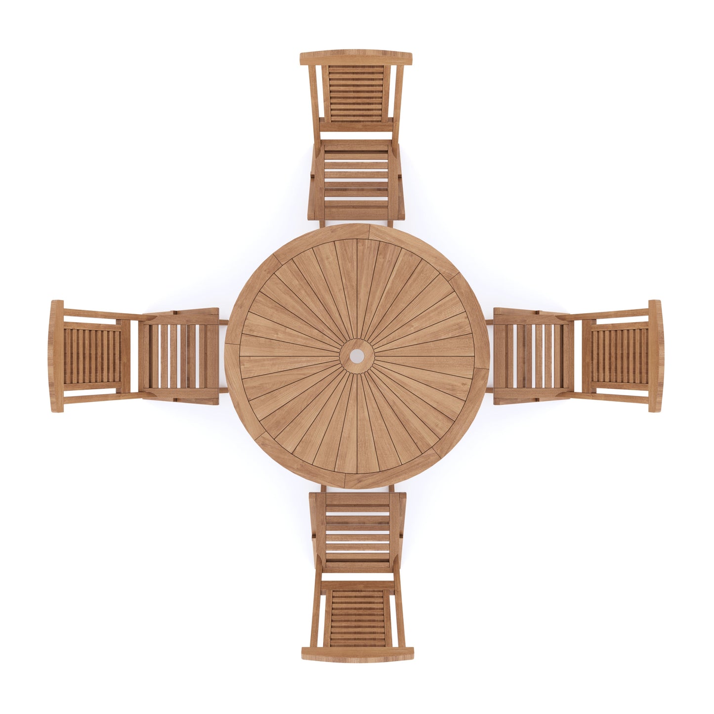 Teak Set 120cm Sunshine Folding Table (4 Folding Chairs) Cushions included.