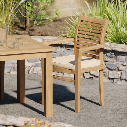 Teak Set 90cm Square Table with 4 Oxford Chairs (Cushions Included)