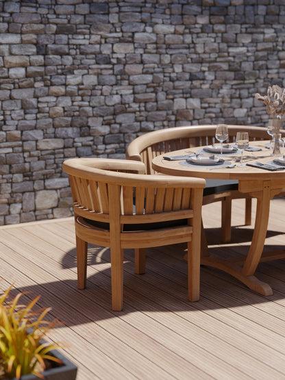 Teak Set 2m Sunshine Table with 2 San Francisco Chairs and 2 Benches