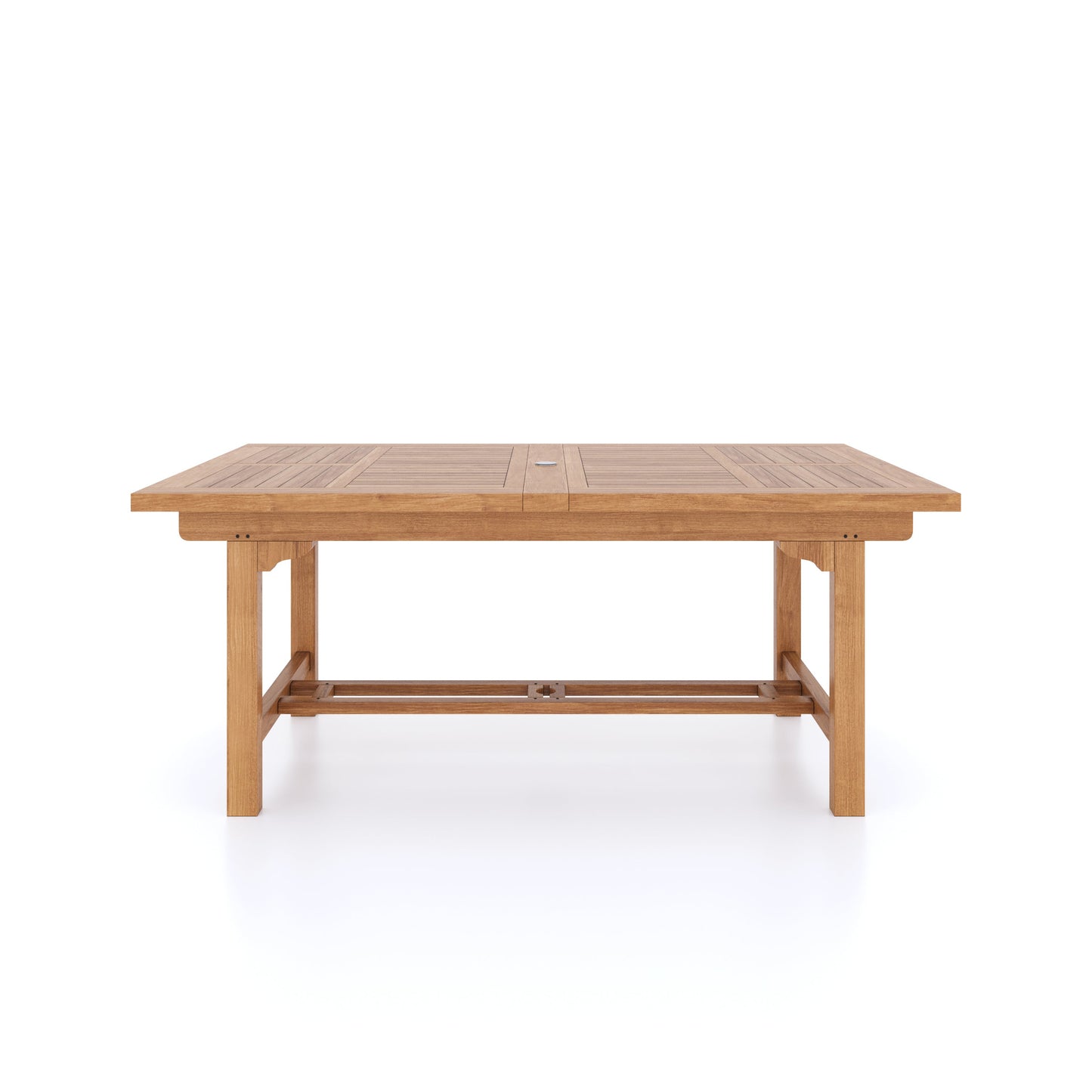 Teak Rectangle 180cm to 240cm Extending Table with 8 Henley Stacking Chairs