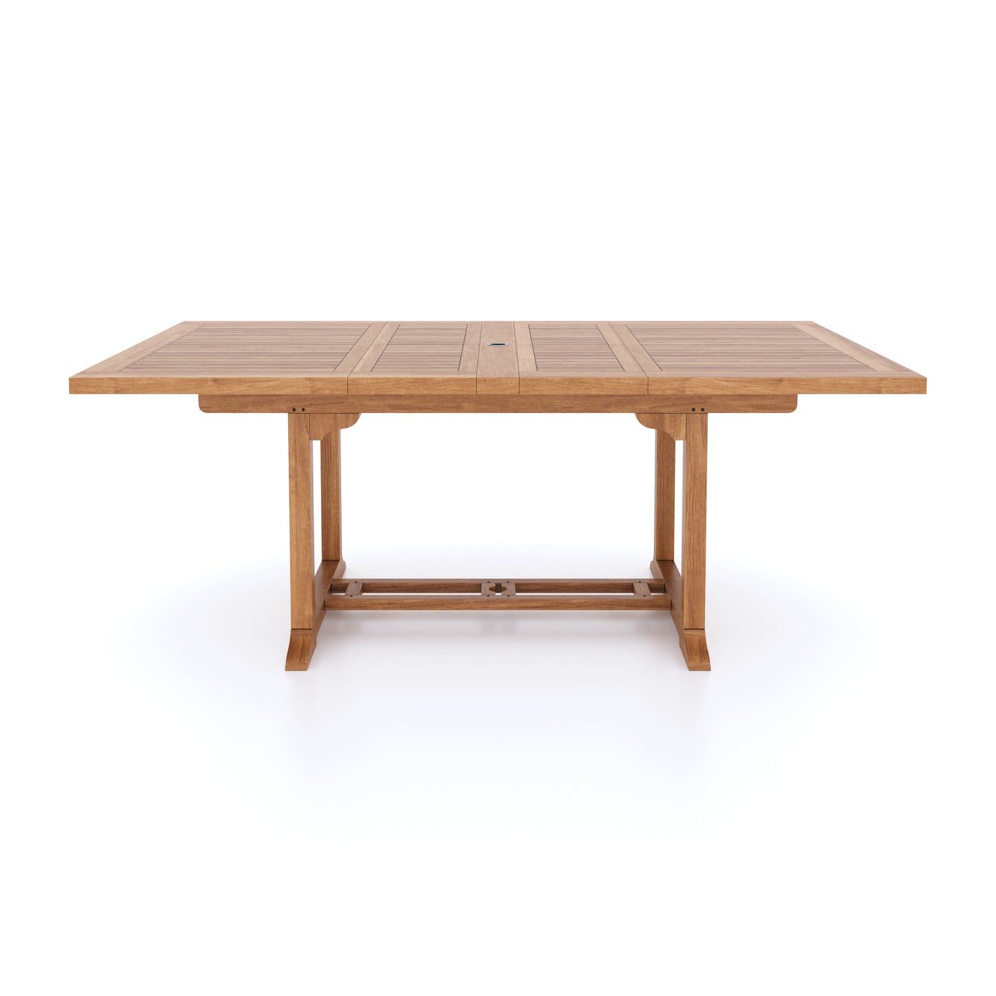 Giant Teak Set 200cm to 300cm Rectangle Extending Table with 12 Henley Stacking Chairs