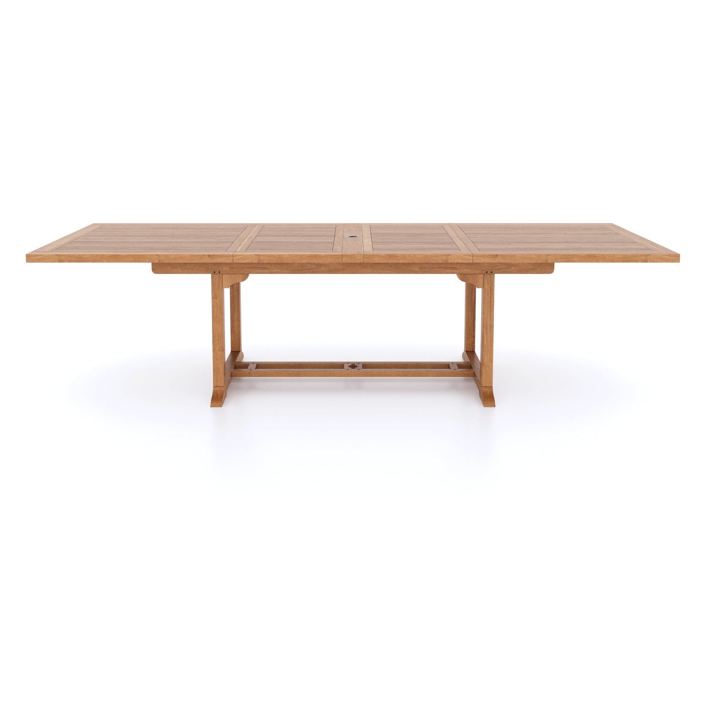 Giant Teak Set 200cm to 300cm Rectangle Extending Table with 12 Henley Stacking Chairs