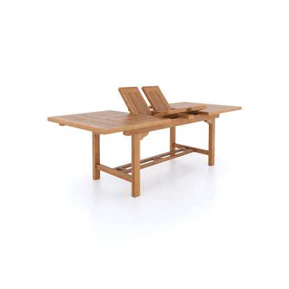 Teak 180-240cm Rectangle Extending Table 4cm Top (with 8 Warwick Chairs) Cushions included.
